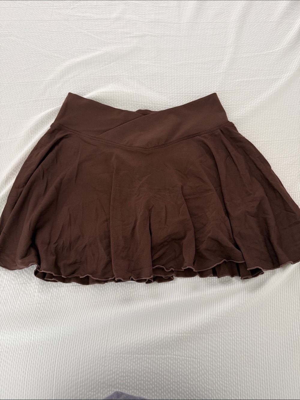 Women's Brown Crossover Waist Skort